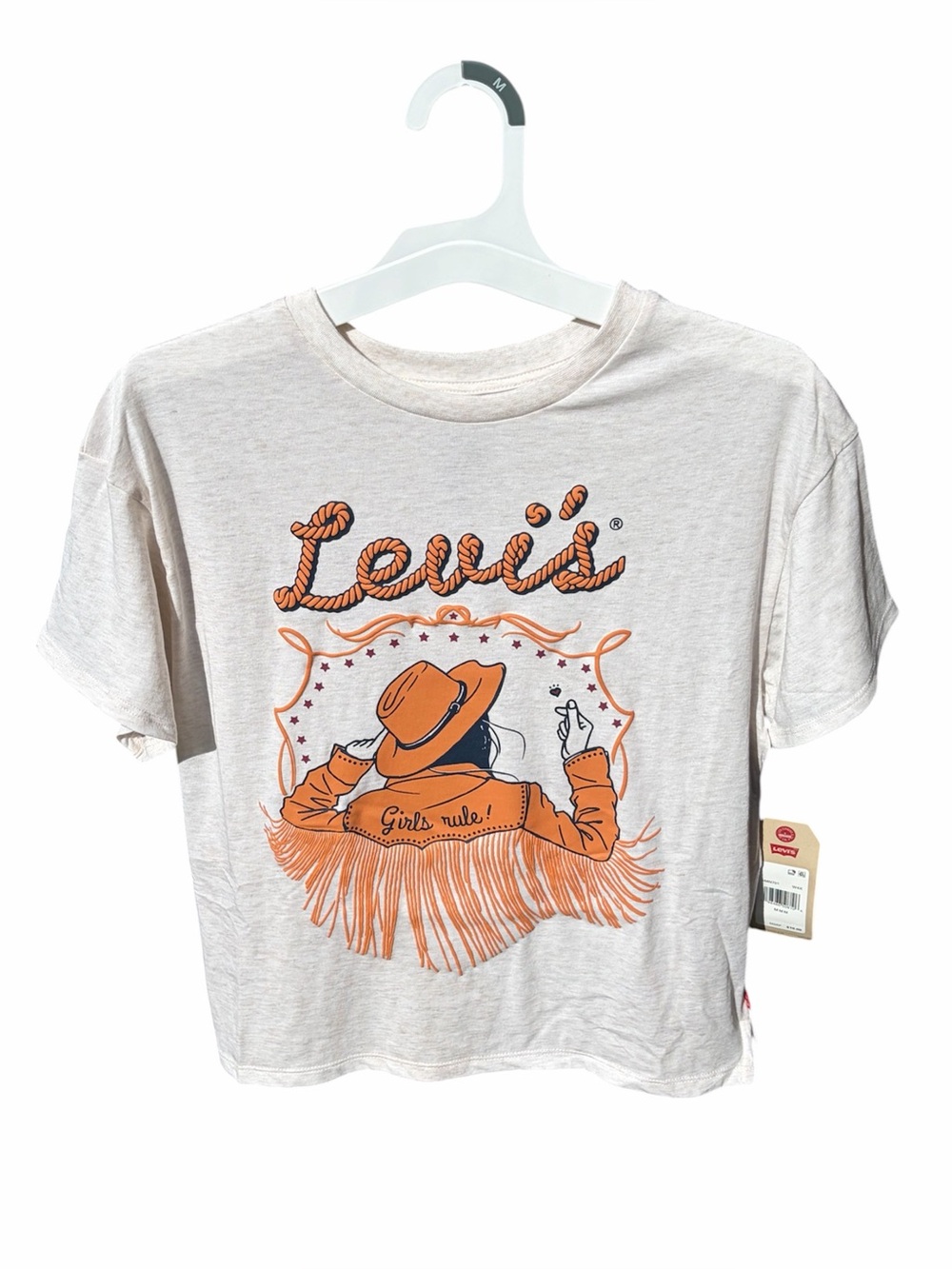 Levi's Girls Boxy Relaxed Fit Western Cowgirl Graphic Tee